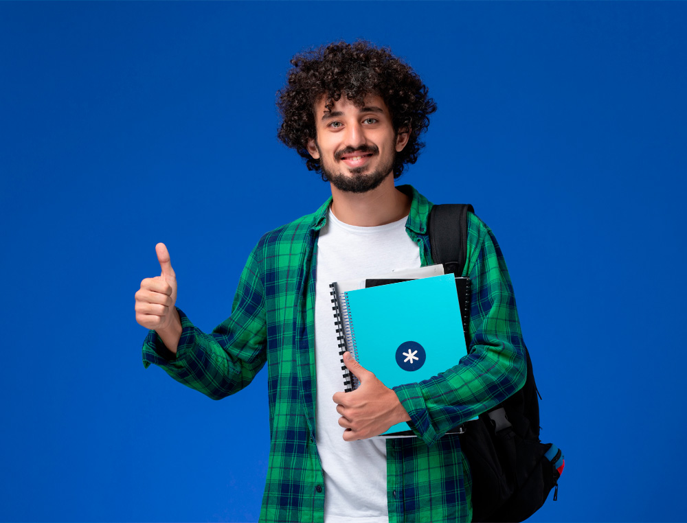 ANTARTIK - Cuaderno espiral liderpapel A4 micro tapa forrada 80h 90 gr cuadro 5mm 1 banda 4 taladros turquesa (Ref. KB26)