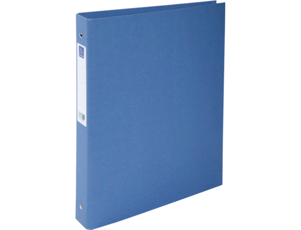 EXACOMPTA - Carpeta de 4 anillas 30 mm redondas clean safe din A4 carton forrado azul (Ref. 51222E)