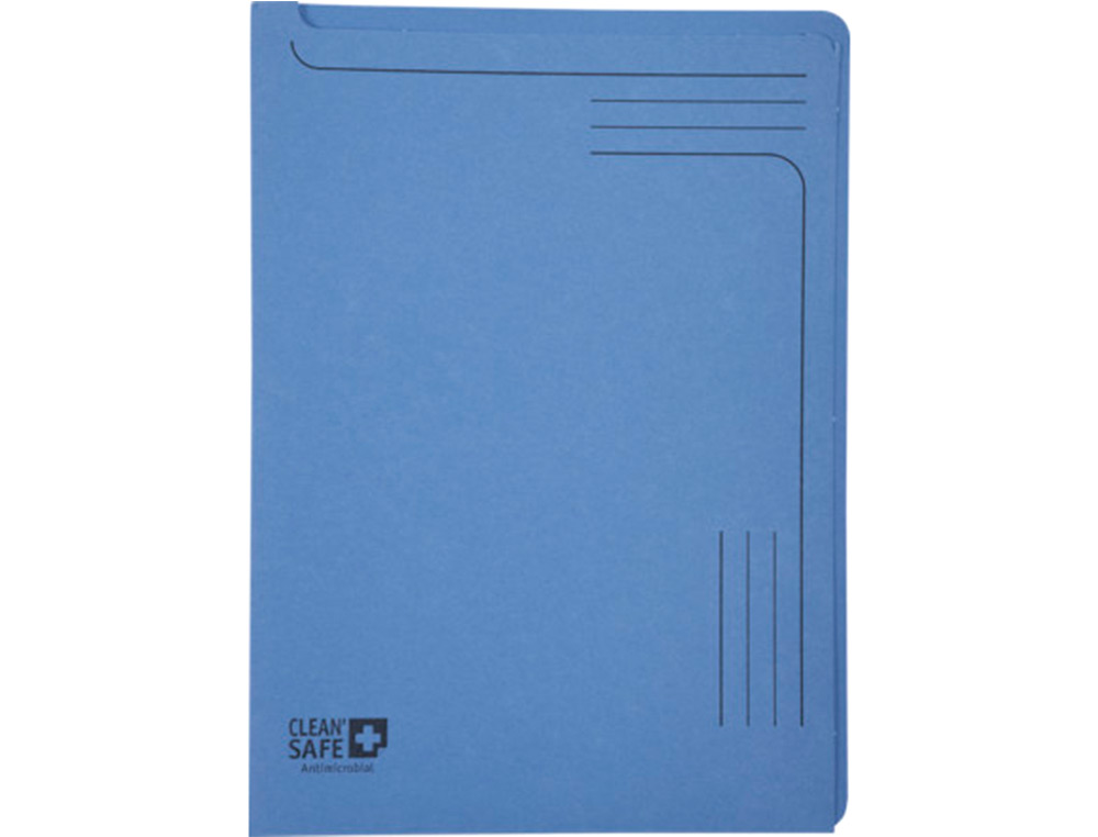 EXACOMPTA - Carpeta dossier uñero clean safe cartulina 400 gr din A4 azul paquete de 5 unidades (Ref. 48122E)