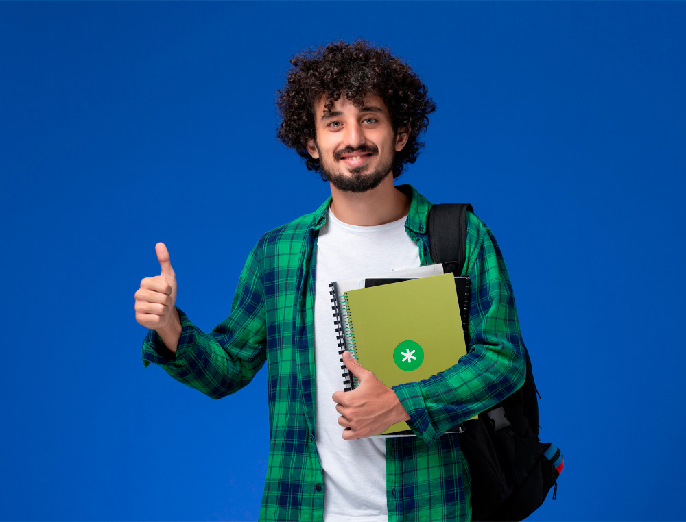 ANTARTIK - Cuaderno espiral liderpapel A4 micro tapa forrada 80h 90 gr cuadro 5mm 1 banda 4 taladros verde (Ref. KB22)