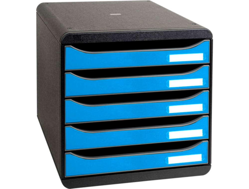 EXACOMPTA - Fichero de cajones sobremesa big-box clean safe 5 cajones azul (Ref. 3097100D)