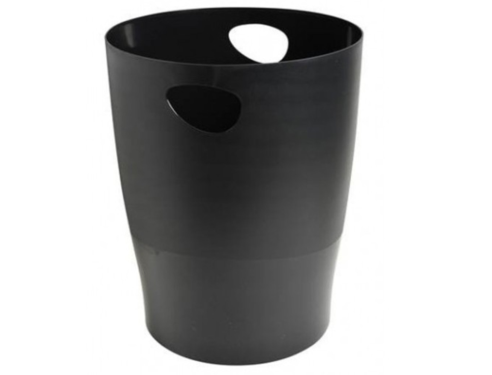EXACOMPTA - Papelera plastico ecoblack negro 15 litros (Ref. 453014D)