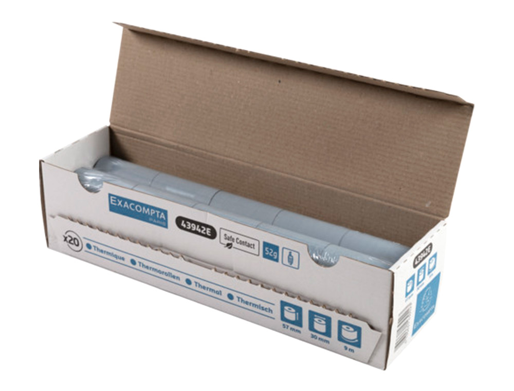 EXACOMPTA - Rollo sumadora safe contact termico 57 mm x 30 mm 52 g/m2 (Ref. 43942E)