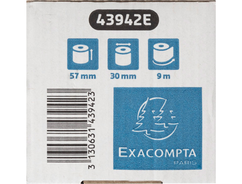 EXACOMPTA - Rollo sumadora safe contact termico 57 mm x 30 mm 52 g/m2 (Ref. 43942E)
