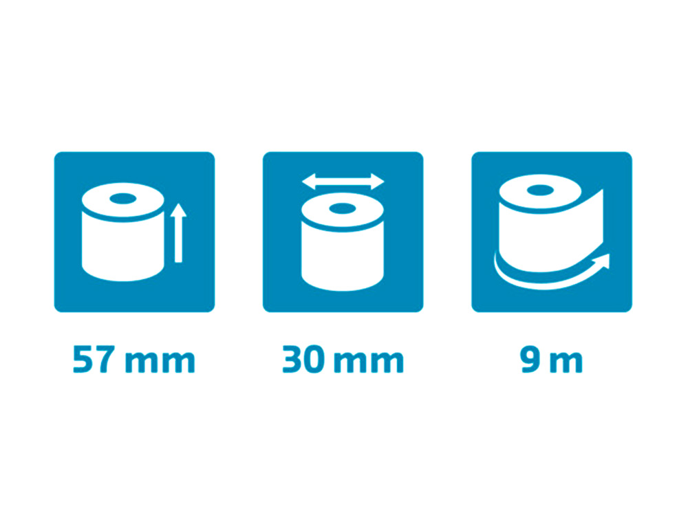 EXACOMPTA - Rollo sumadora safe contact termico 57 mm x 30 mm 52 g/m2 (Ref. 43942E)
