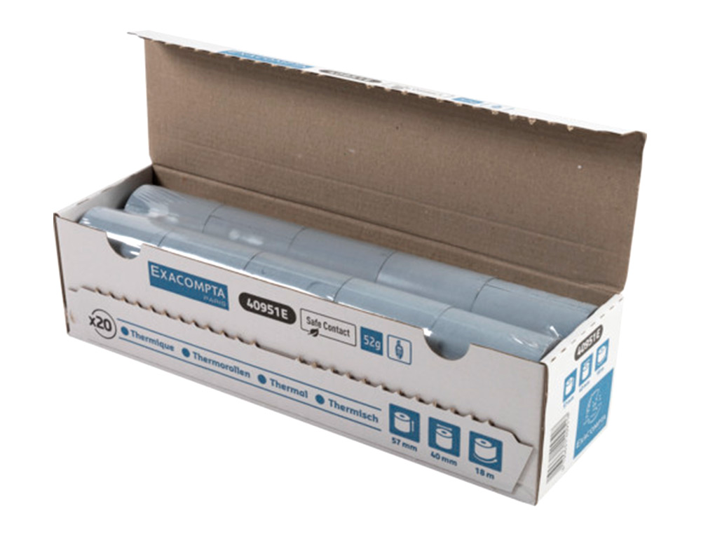 EXACOMPTA - Rollo sumadora safe contact termico 57 mm x 40 mm 52 g/m2 (Ref. 40951E)
