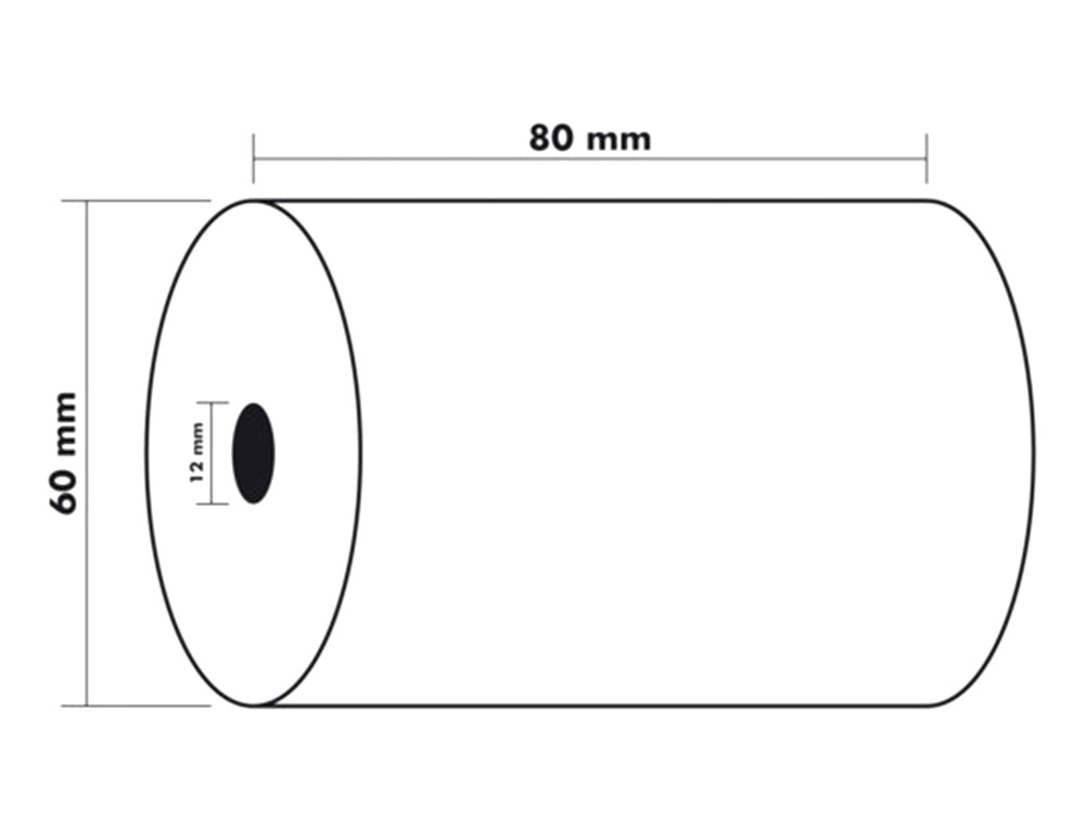 EXACOMPTA - Rollo sumadora termico 80 mm x 60 mm 48 g/m2 (Ref. 43804E)