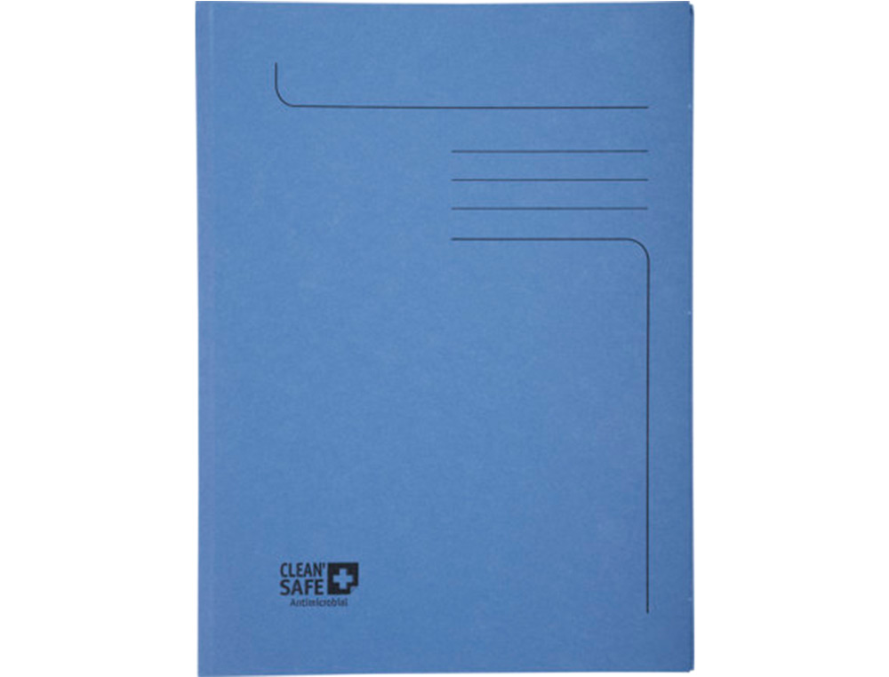 EXACOMPTA - Subcarpeta cartulina clean safe din A4 con 2 solapas azul 400 gr paquete de 5 unidades (Ref. 33122E)