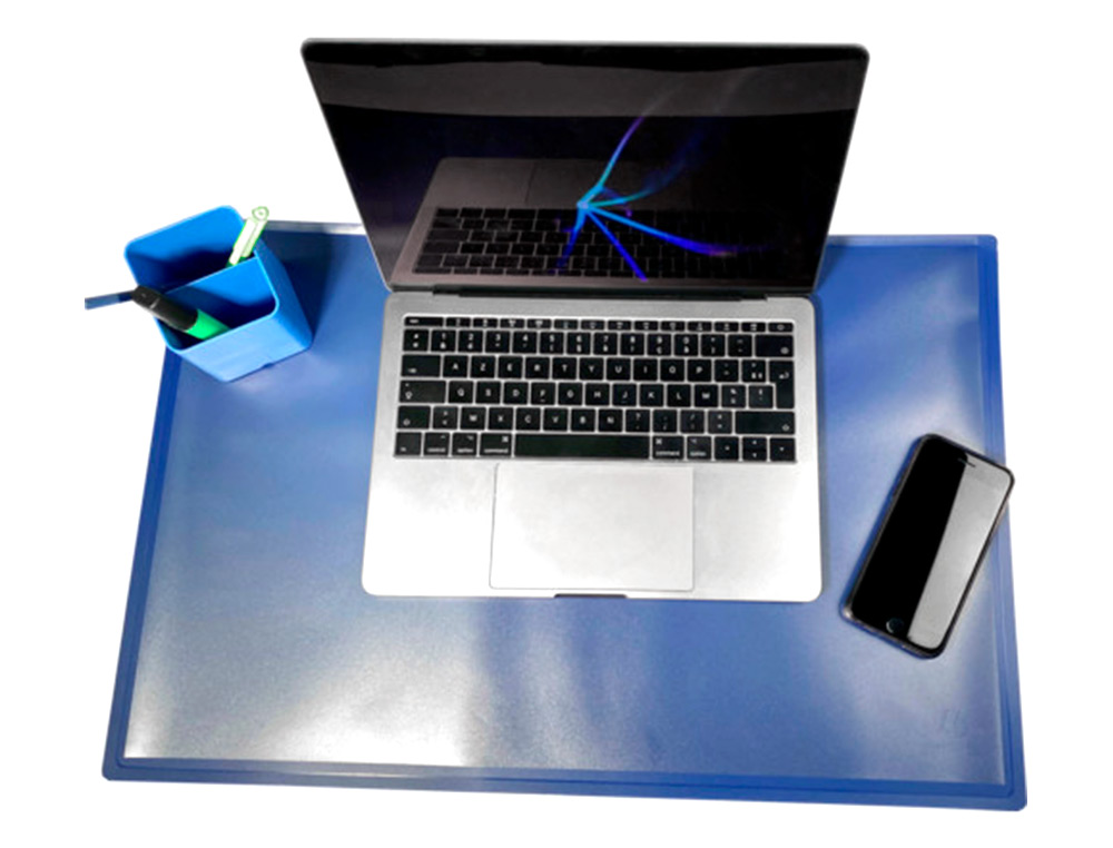 EXACOMPTA - Vade sobremesa clean safe polipropileno azul 59x39 cm (Ref. 601100D)