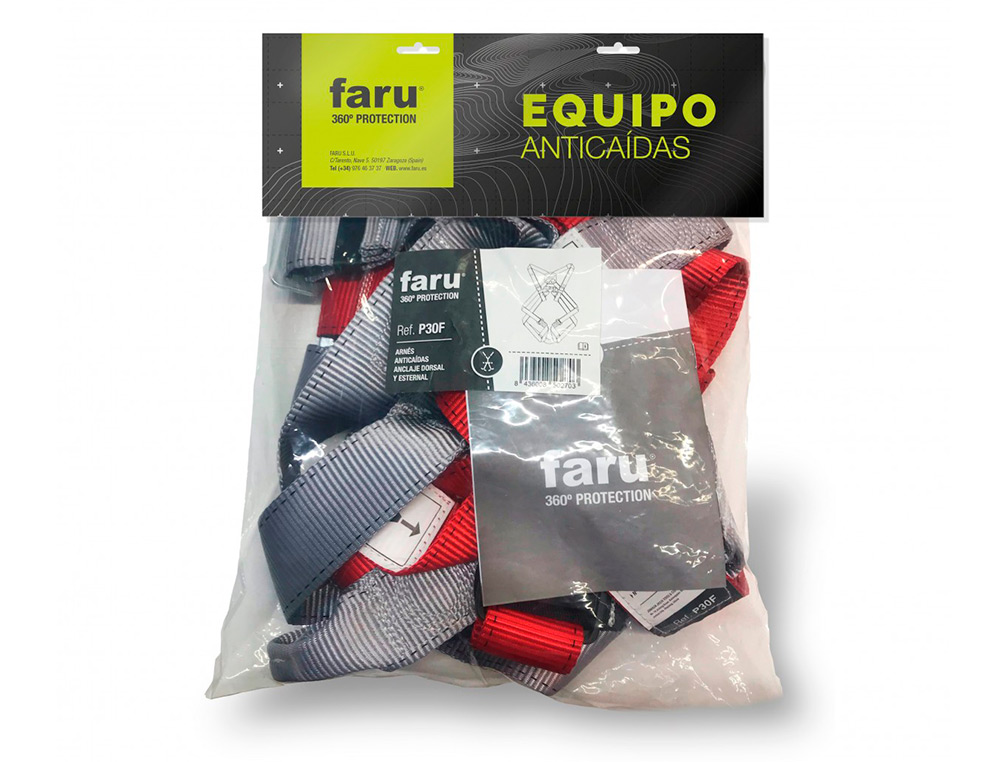 FARU - Arnes anticaidas dorsal y esternal basico con enganche cincha 45 mm (Ref. P30F)