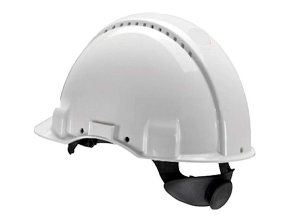 FARU - Casco polietileno ventilado 6 puntos fijacion ajuste ruleta color blanco (Ref. C20RV-BL)