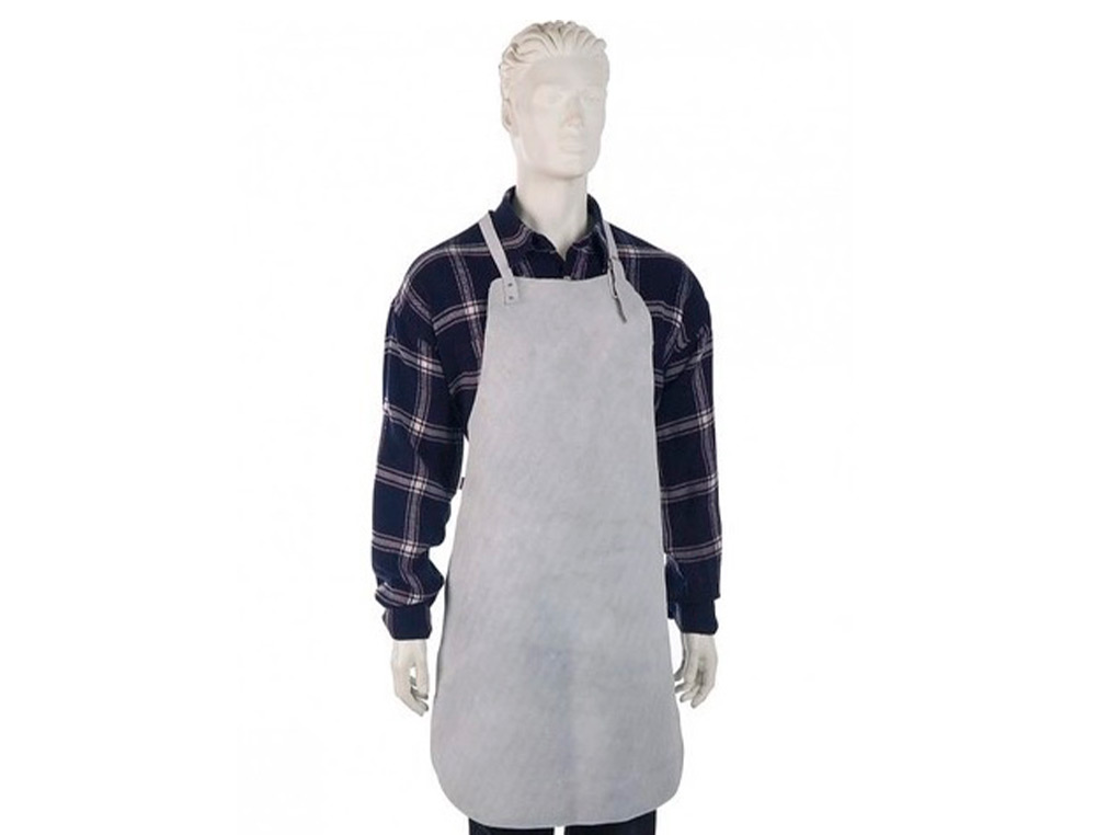 FARU - Mandil para soldador cuero al cromo con tiras de serraje y anillas 600x900 mm (Ref. C64)