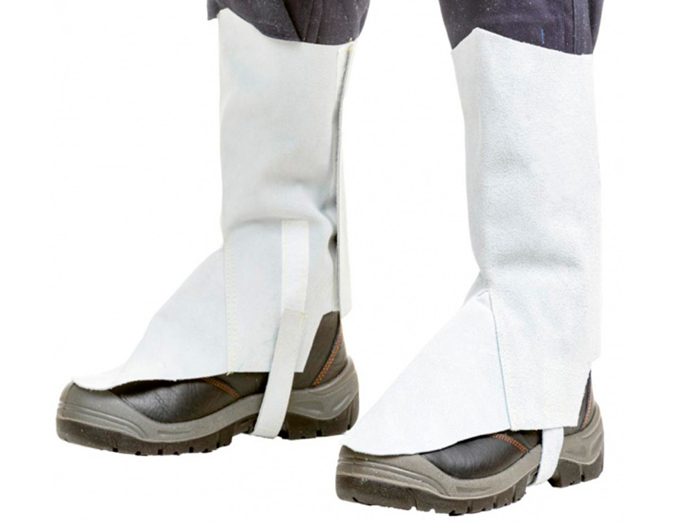 FARU - Polaina para soldador cuero al cromo ajustable con velcro y hebilla 40 cm (Ref. C63)