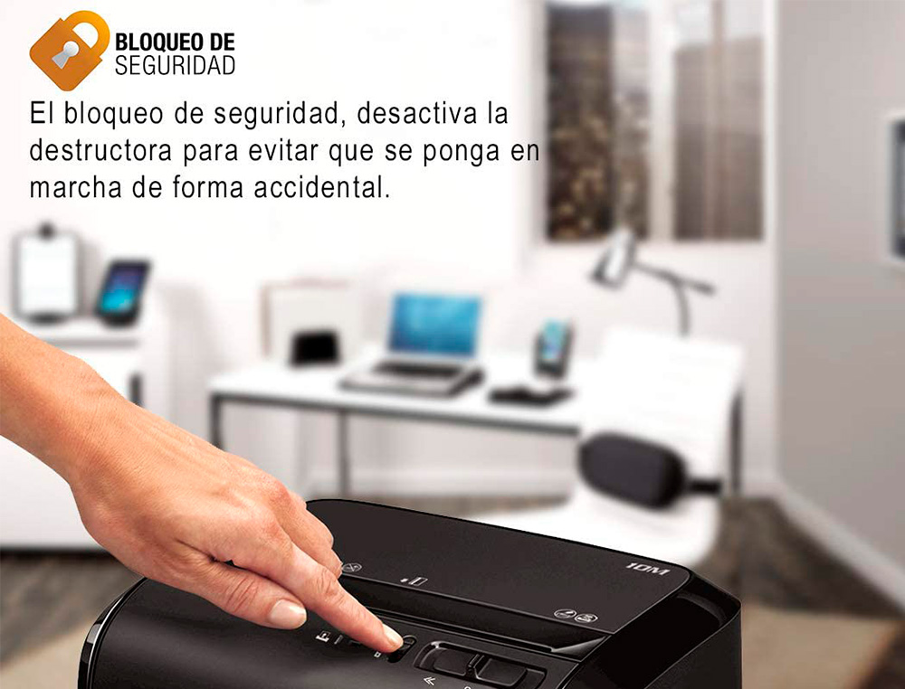 FELLOWES - Destructora de documentos 10m capacidad de corte 10 h seguridad p5 destruye grapas y tarjetas de (Ref. 4630601)