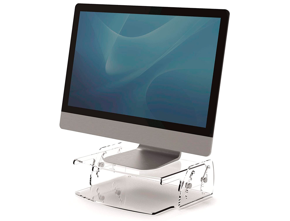 FELLOWES - Soporte para monitor clarity ajustable 5 posiciones transparente 70x256x320 mm hasta 15 kg (Ref. 9731101)