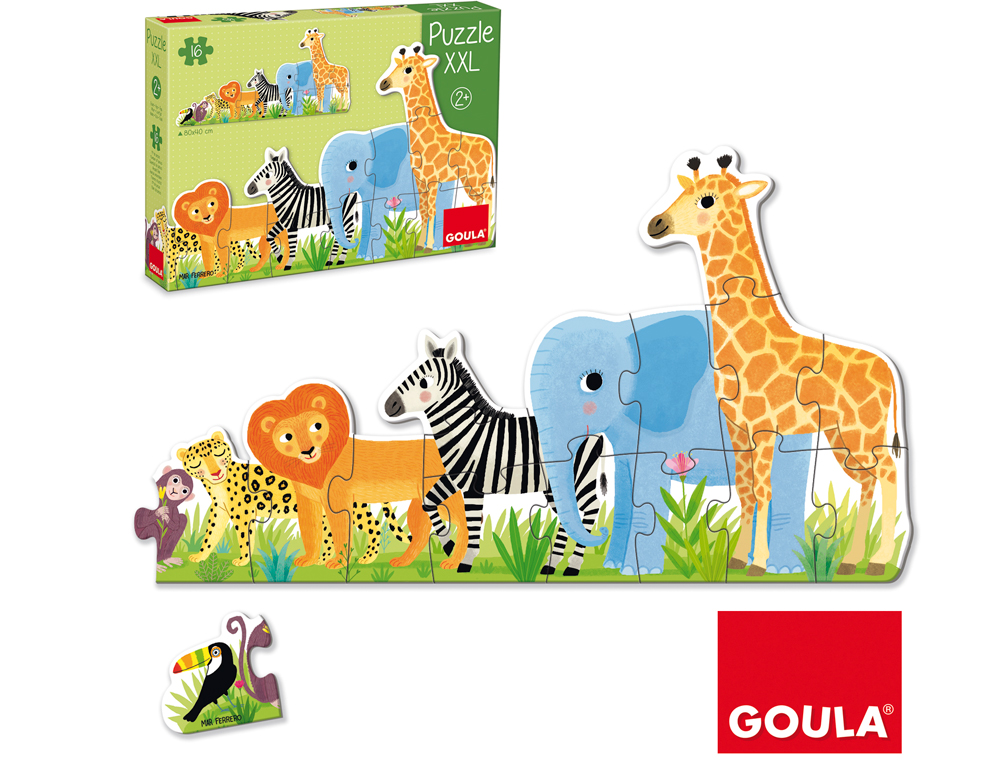 GOULA - Puzzle xxl decreciente selva 16 piezas (Ref. 53426)