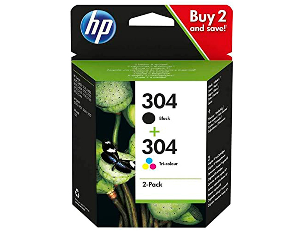 HP - Ink-jet 304 3jb05ae deskjet 2620 / 2630 / 3720 / 3730 / 3750 / 3760 / envy 5010 / 5020 / 5030 multipack (Ref. 3JB05AE)