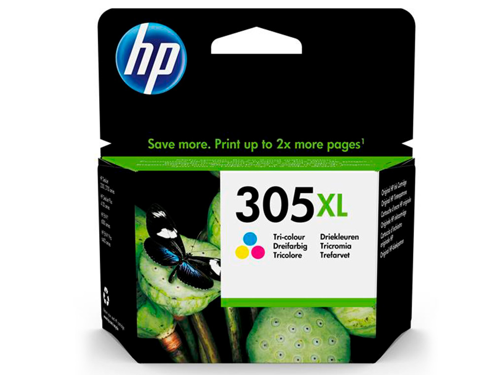 HP - Ink-jet 305xl deskjet 1210 / 1212 / 1255 / 2732 / 2752 / 4155 / 4158 envy 6020 / 6052 /6055 / 6420 tricolor 200 (Ref. 3YM63AE)