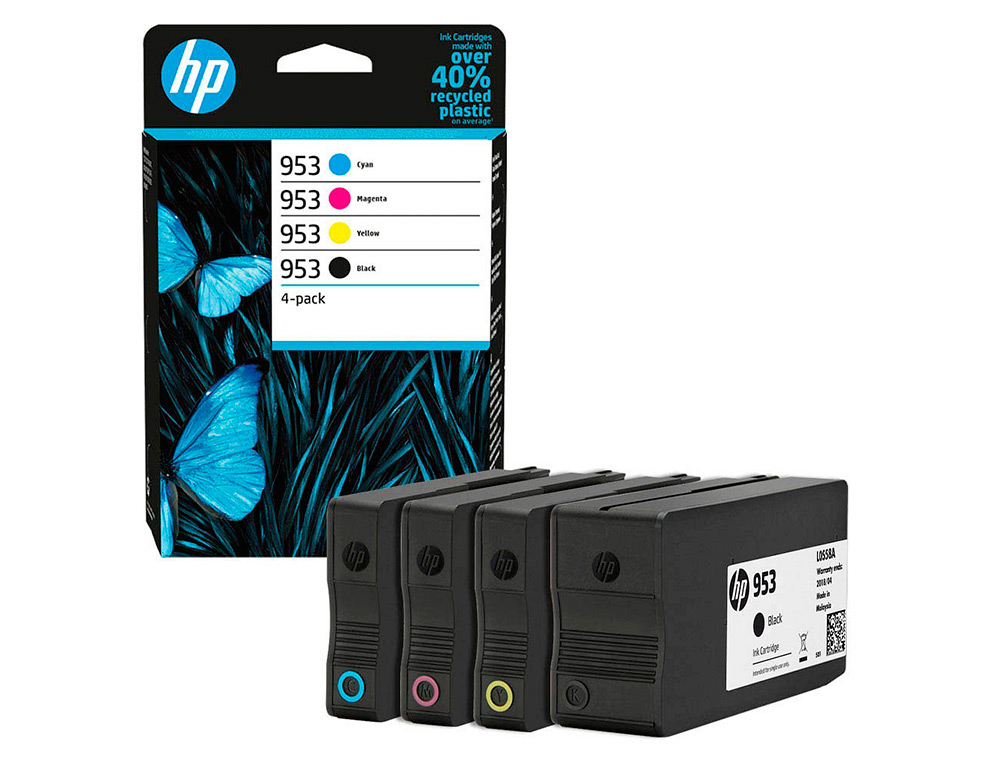 HP - Ink-jet 953 bk/cmy 6zc69ae multipack negro/ cian / magenta / amarillo (Ref. 6ZC69AE)
