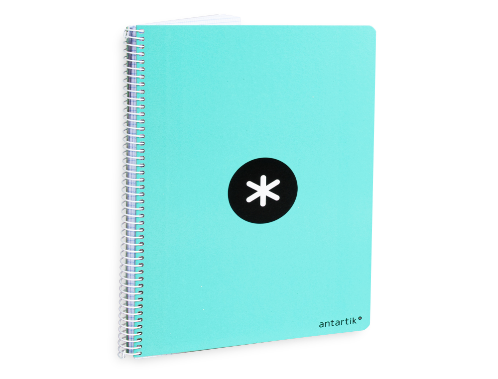 ANTARTIK - Cuaderno espiral liderpapel A4 tapa dura 80h 100gr cuadro 4mm con margen color menta (Ref. KB11)