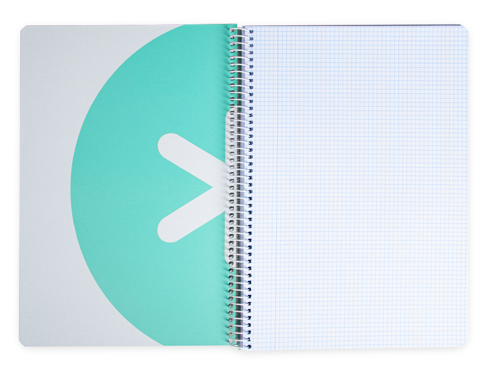 ANTARTIK - Cuaderno espiral liderpapel A4 tapa dura 80h 100gr cuadro 4mm con margen color menta (Ref. KB11)