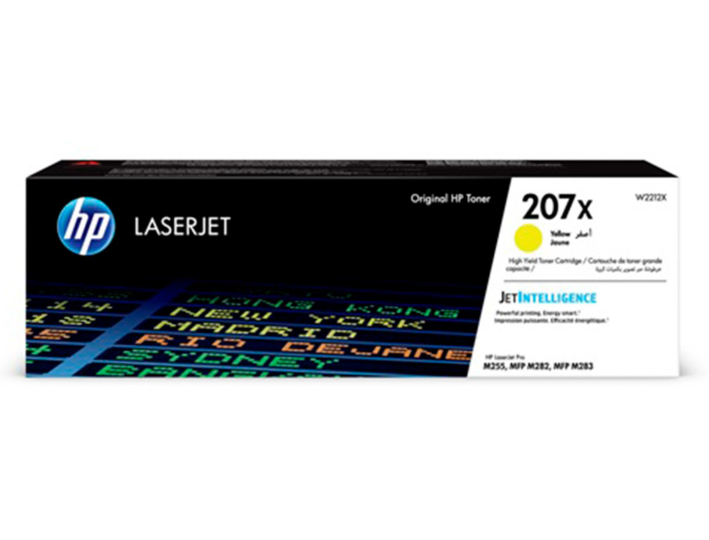 HP - Toner 207x color laserjet pro m282nw / m283fdn / m283fdw amarillo 2.450 paginas (Ref. W2212X)