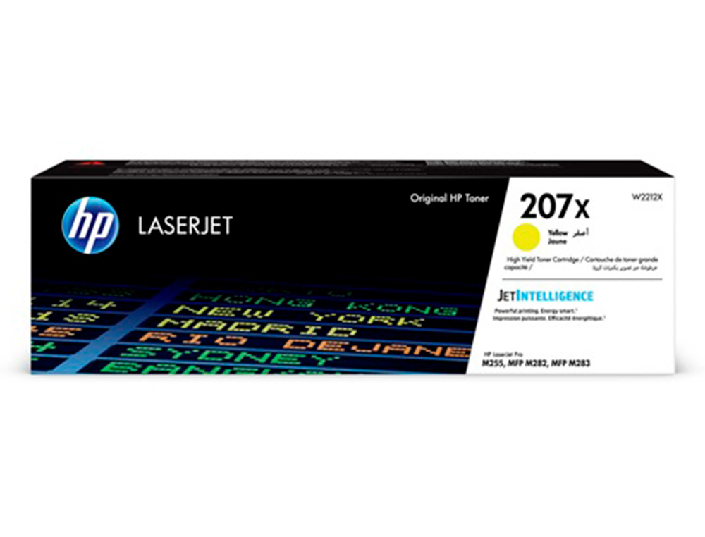 HP - Toner 207x color laserjet pro m282nw / m283fdn / m283fdw amarillo 2.450 paginas (Ref. W2212X)