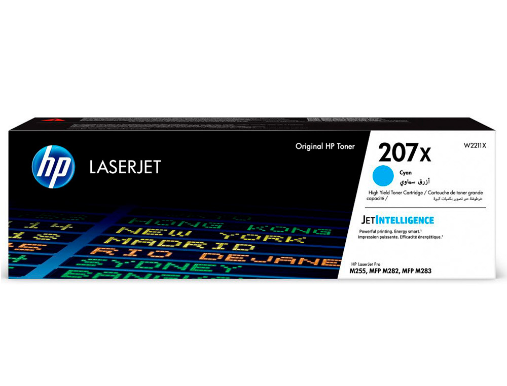 HP - Toner 207x color laserjet pro m282nw / m283fdn / m283fdw cian 2.450 paginas (Ref. W2211X)
