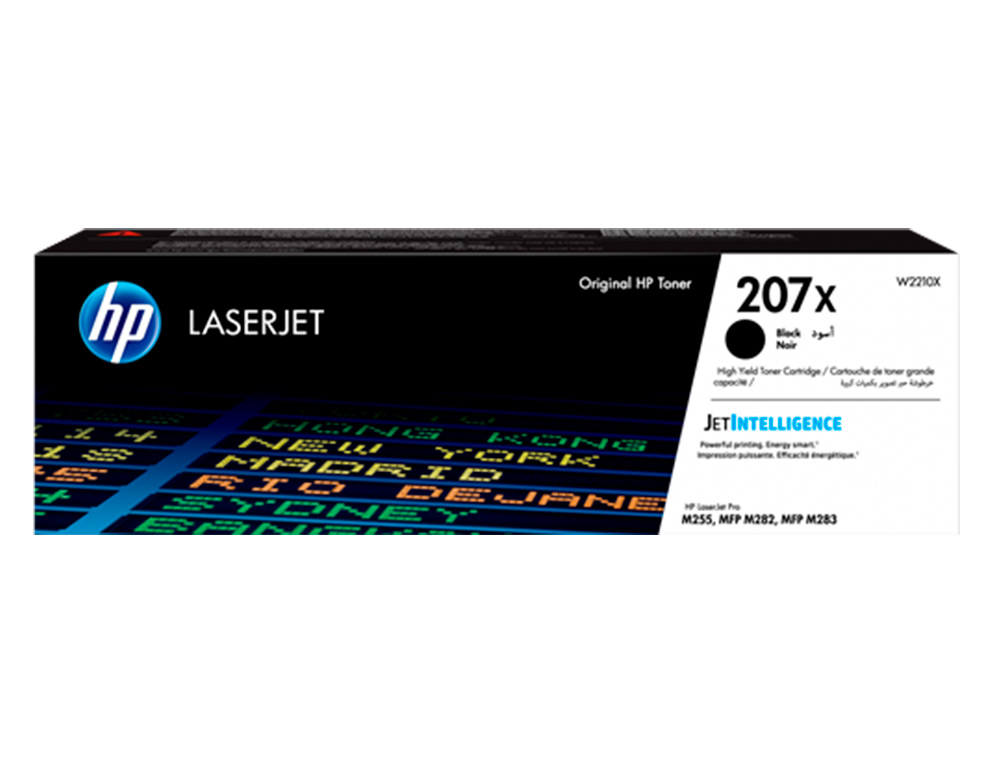 HP - Toner 207x color laserjet pro m282nw / m283fdn / m283fdw negro 3.150 paginas (Ref. W2210X)