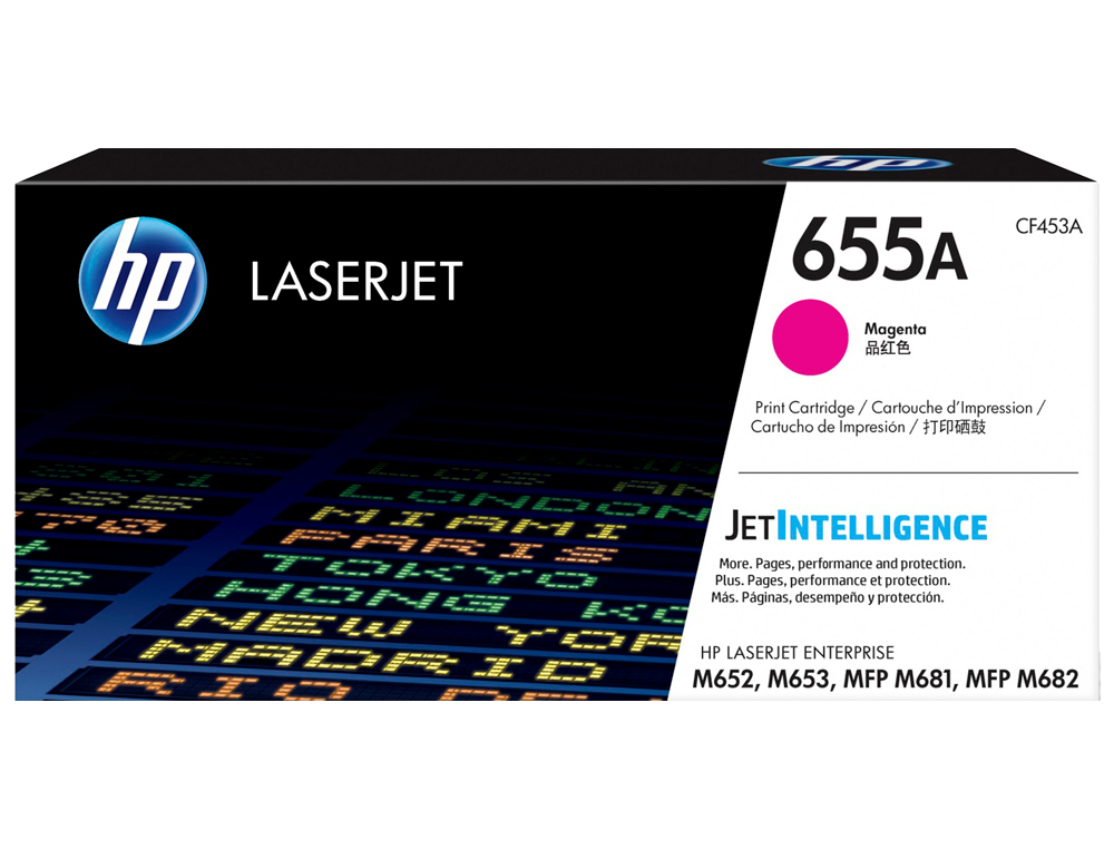 HP - Toner 655a laserjet m652 / m653 / mfp m681 / mfp m682 magenta 10500 paginas (Ref. CF453A)