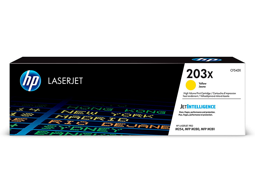 HP - Toner laserjet 203x m254dw / 280nw / 281fdw amarillo 2500 paginas (Ref. CF542X)