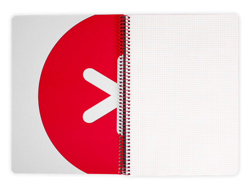 ANTARTIK - Cuaderno espiral liderpapel A4 tapa dura 80h 100gr cuadro 4mm con margen color negro (Ref. KB13)