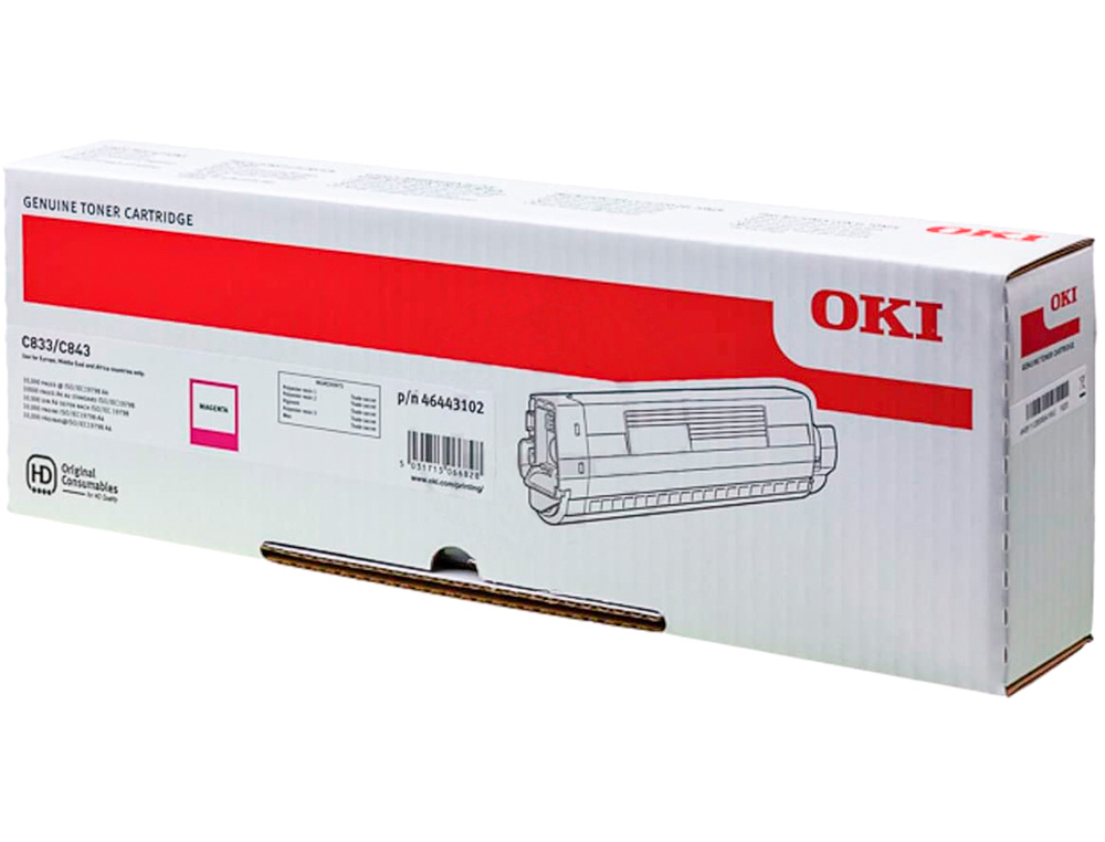 HP - Toner oki laser 46443102 c833 / c843 magenta 10000 paginas (Ref. 46443102)