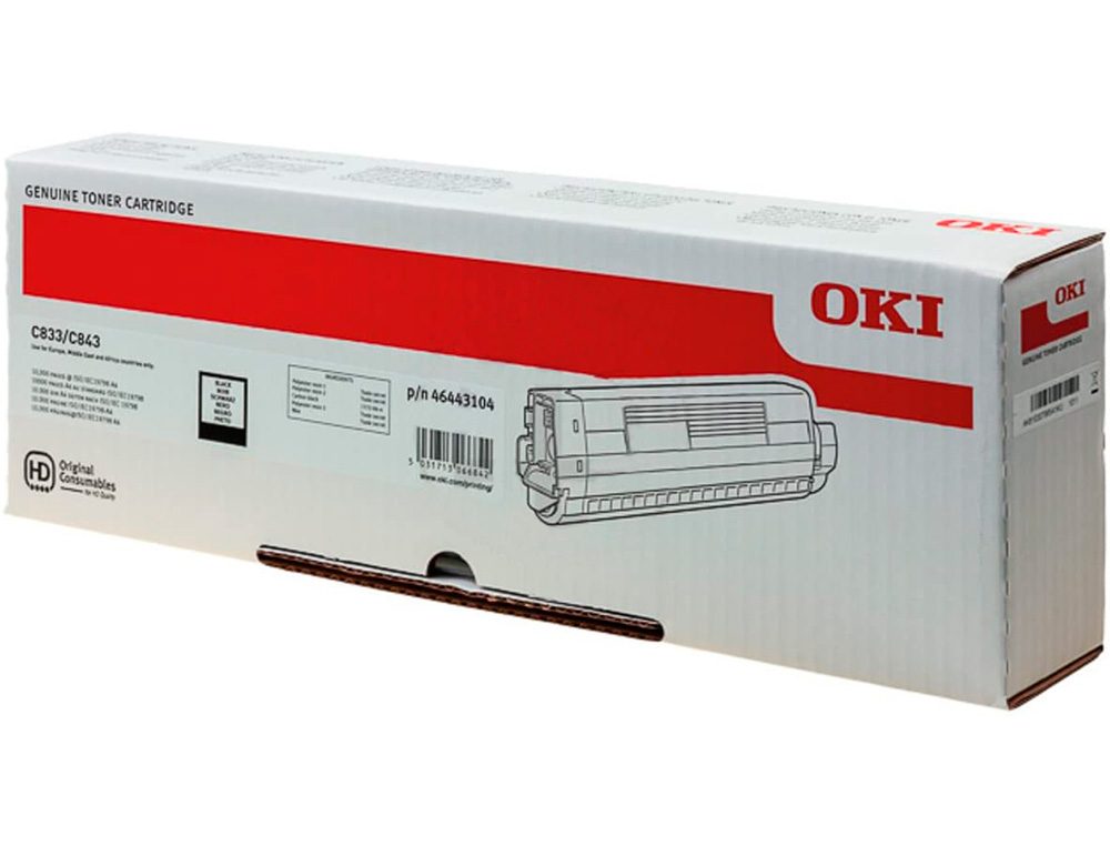 HP - Toner oki laser 46443104 c833 / c843 negro 10000 paginas (Ref. 46443104)