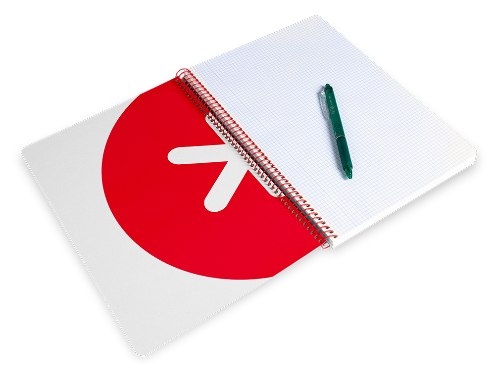 ANTARTIK - Cuaderno espiral liderpapel A4 tapa dura 80h 100gr cuadro 4mm con margen color negro (Ref. KB13)