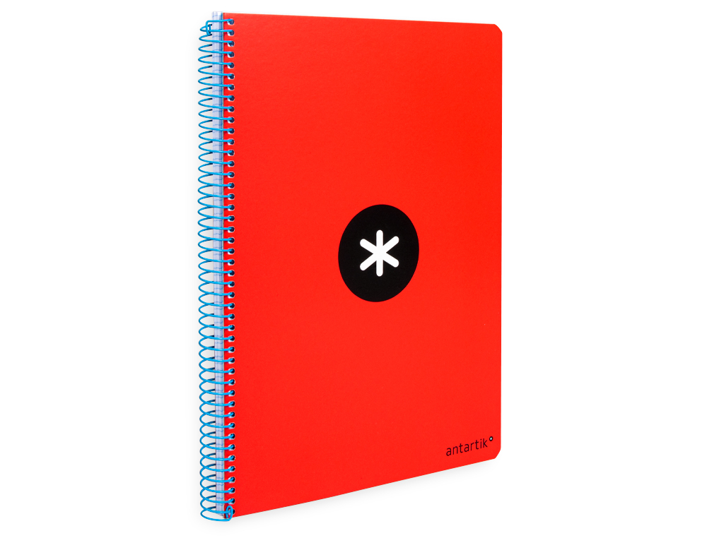 ANTARTIK - Cuaderno espiral liderpapel A4 tapa dura 80h 100gr cuadro 4mm con margen color rojo (Ref. KB14)