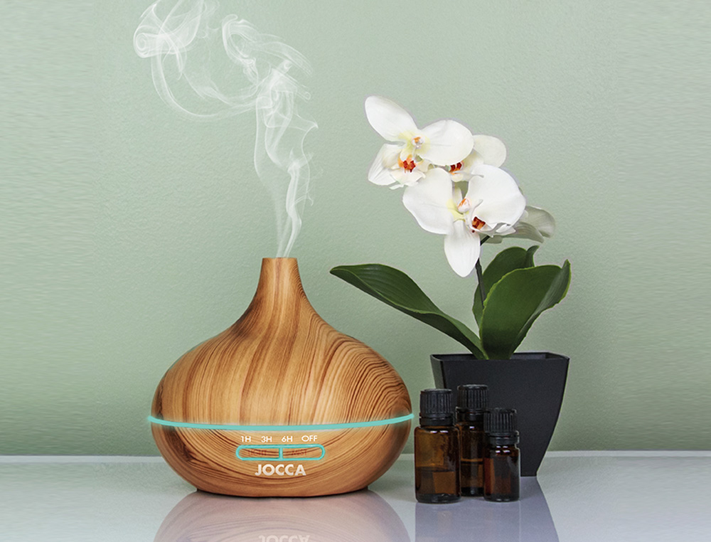 JOCCA - Difusor de aromas 7 modos iluminacion incluye usb capacidad 300 ml 170x170x170 mm (Ref. 1436)