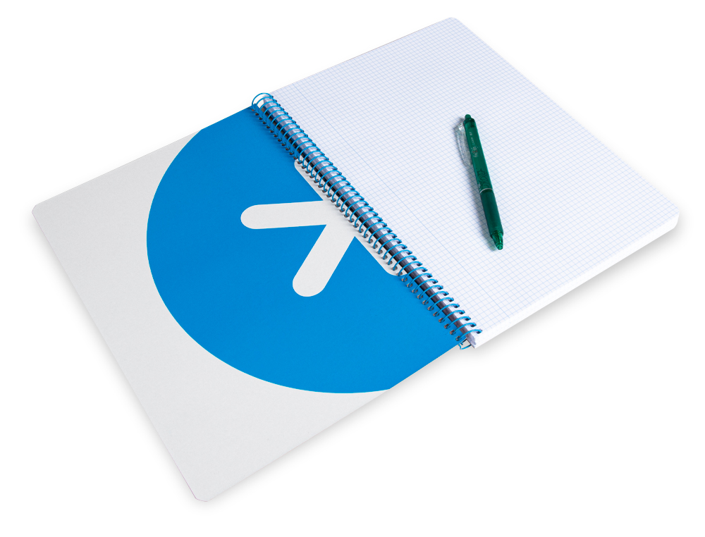 ANTARTIK - Cuaderno espiral liderpapel A4 tapa dura 80h 100gr cuadro 4mm con margen color rojo (Ref. KB14)