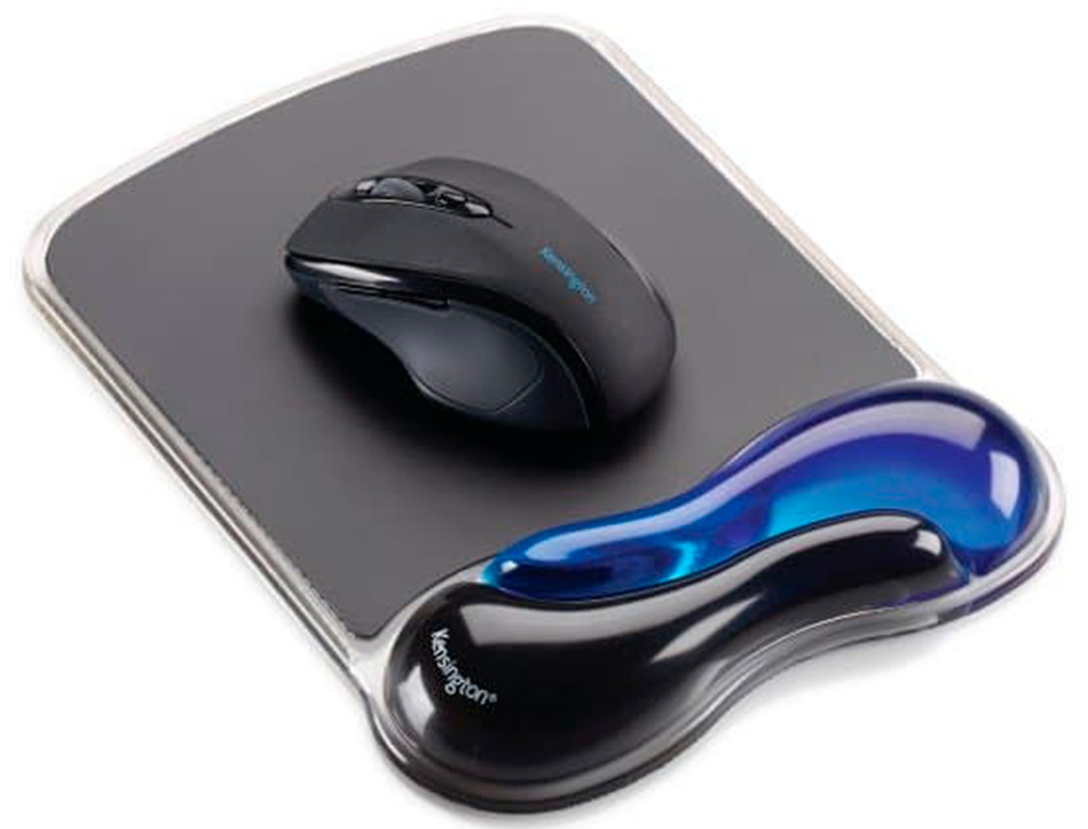 KENSINGTON - Alfombrilla para raton duo gel con reposamuñecas color negro/azul 240x182x25 mm (Ref. 62401)