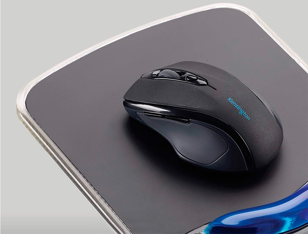 KENSINGTON - Alfombrilla para raton duo gel con reposamuñecas color negro/azul 240x182x25 mm (Ref. 62401)