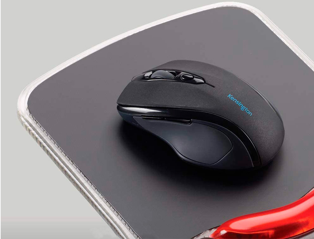 KENSINGTON - Alfombrilla para raton duo gel con reposamuñecas color negro/rojo 240x182x25 mm (Ref. 62402)