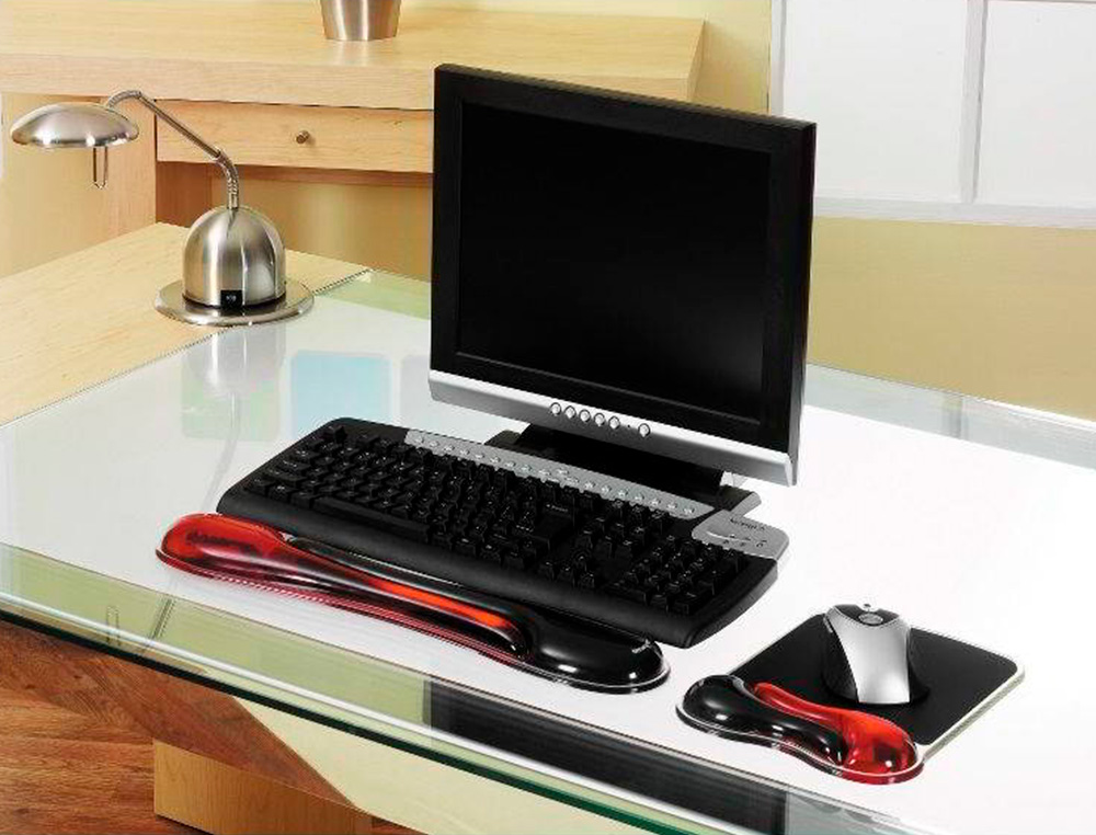 KENSINGTON - Alfombrilla para raton duo gel con reposamuñecas color negro/rojo 240x182x25 mm (Ref. 62402)