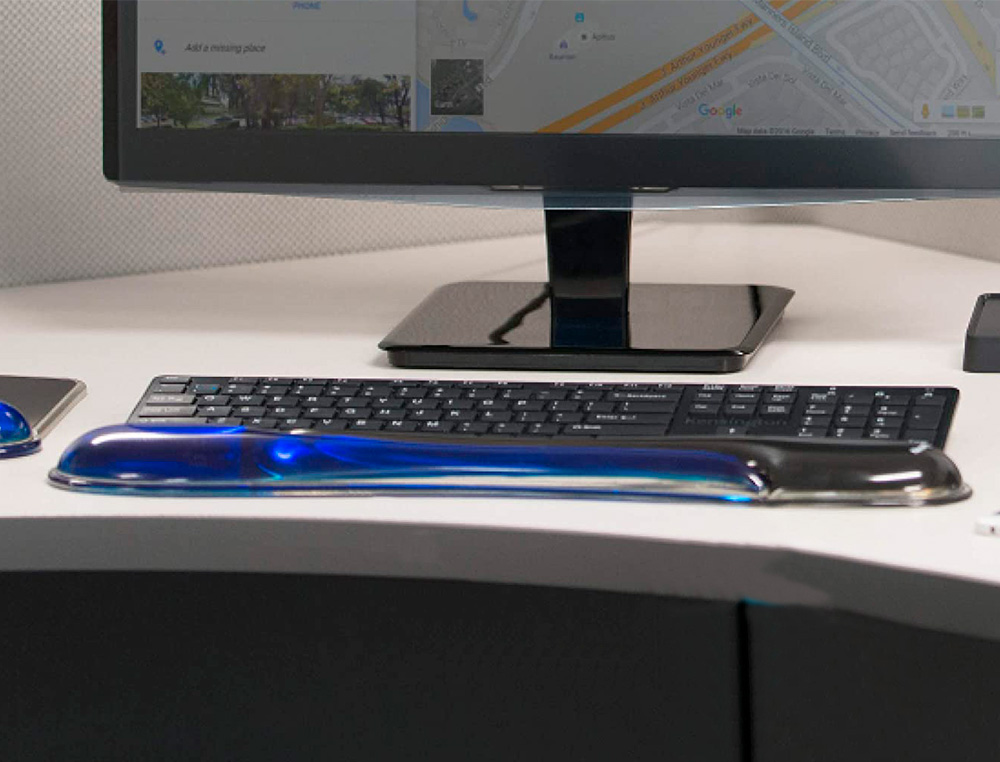 KENSINGTON - Reposamuñecas duo gel teclado color negro/azul 240x182x25 mm (Ref. 62397)