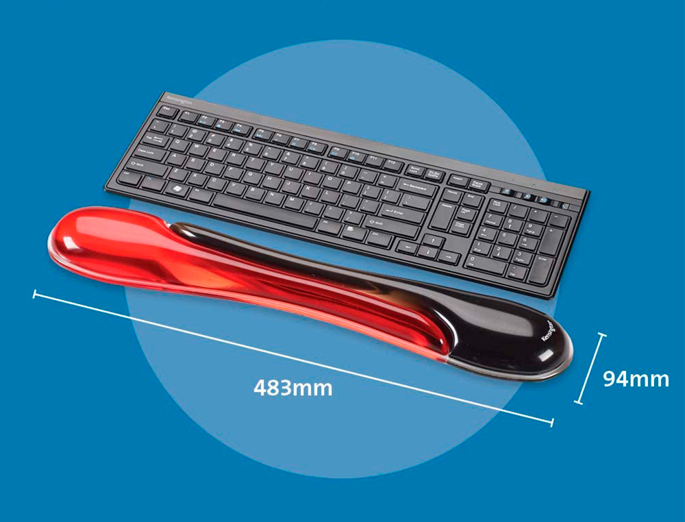 KENSINGTON - Reposamuñecas duo gel teclado color negro/rojo 240x182x25 mm (Ref. 62398)
