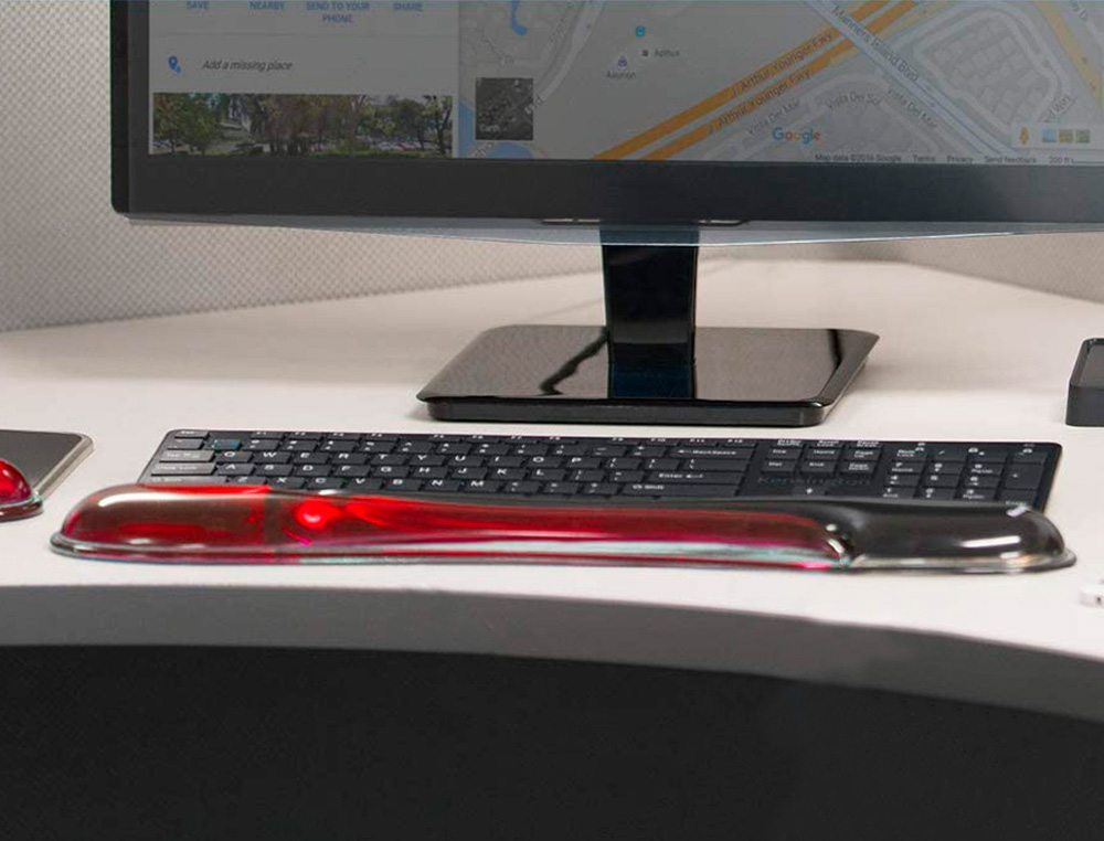 KENSINGTON - Reposamuñecas duo gel teclado color negro/rojo 240x182x25 mm (Ref. 62398)