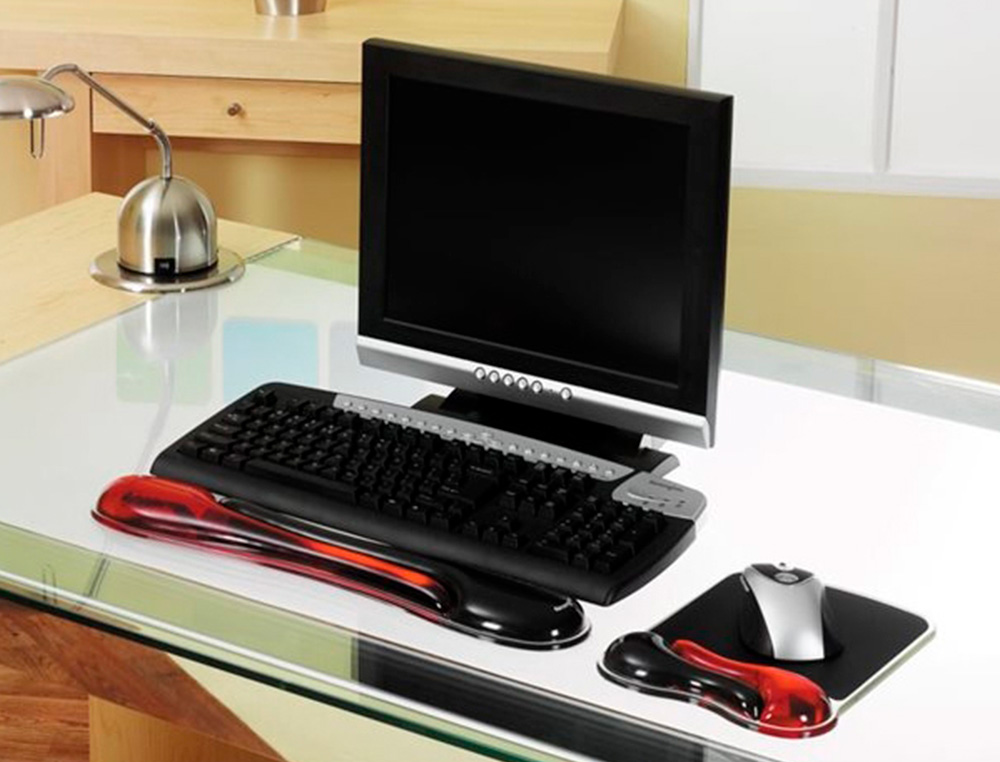 KENSINGTON - Reposamuñecas duo gel teclado color negro/rojo 240x182x25 mm (Ref. 62398)