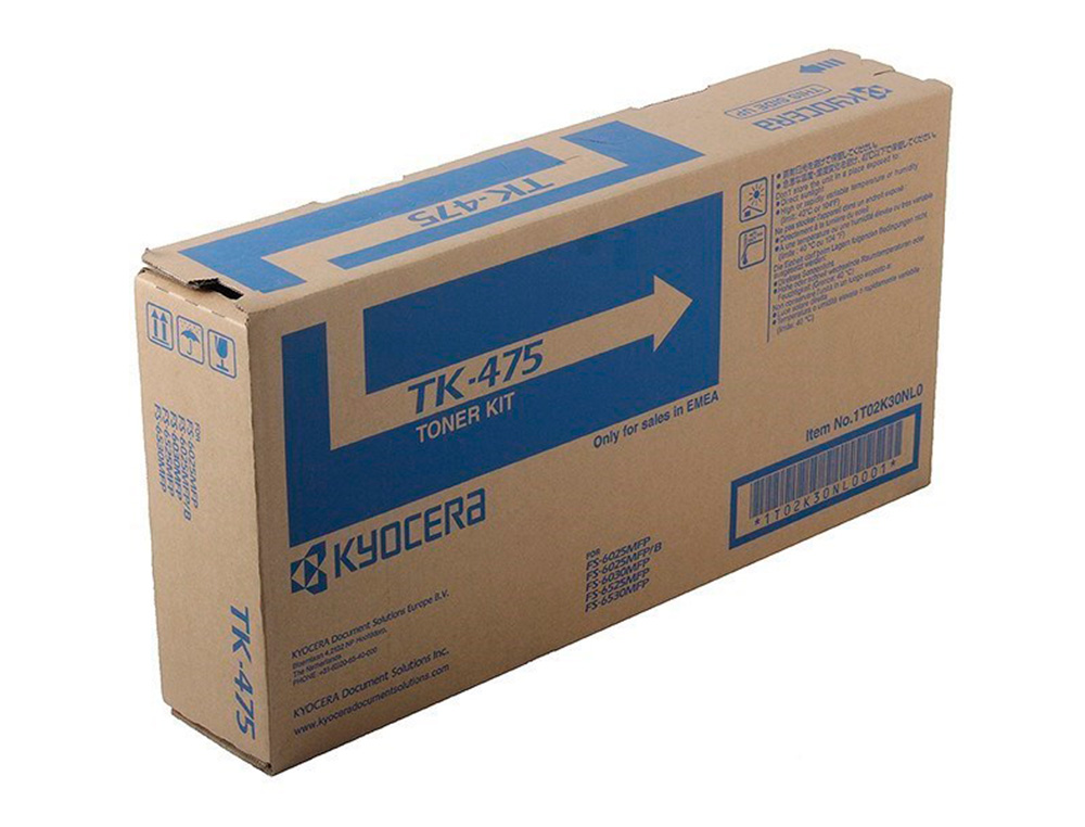 KYOCERA - Toner -mita laser negro tk475 15.000 paginas fs6025/6030mfp fs-6525/6530 (Ref. 1T02K30NL0)