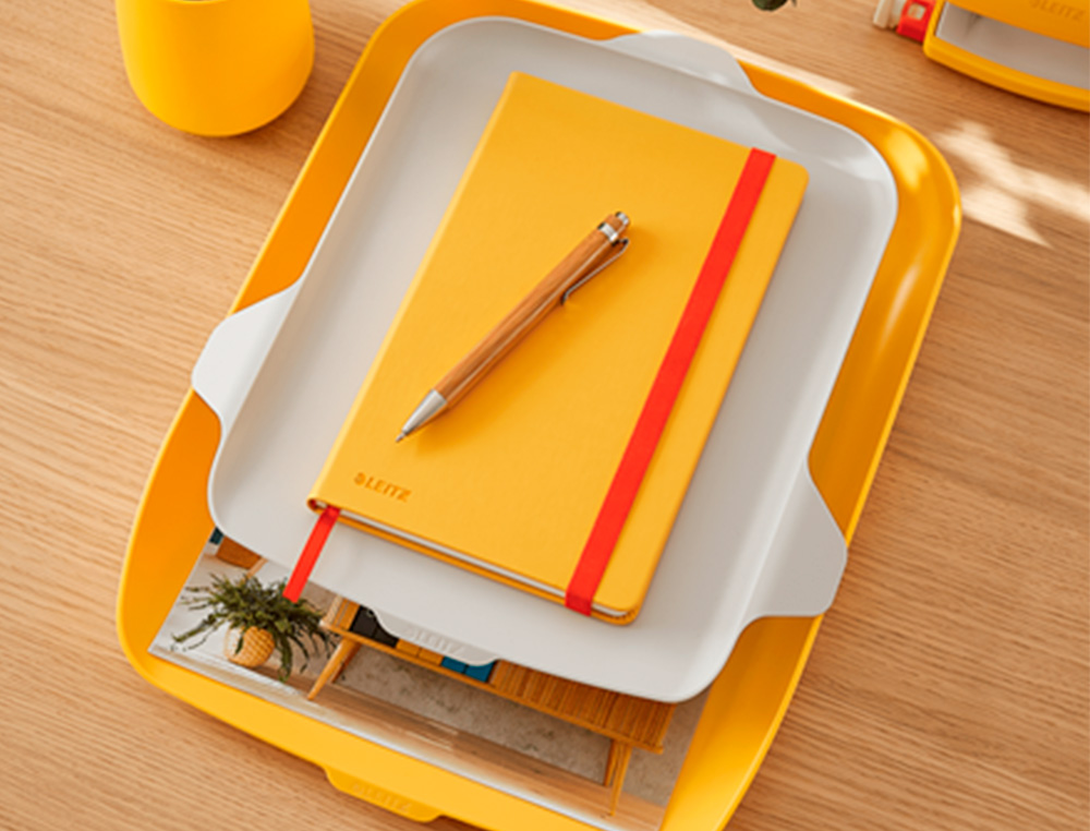 LEITZ - Bandeja organizadora plastico cosy amarillo 274x62x391mm (Ref. 52590019)
