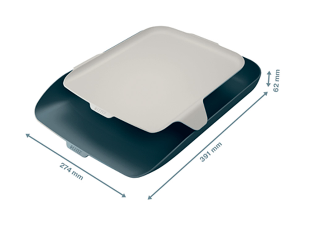 LEITZ - Bandeja organizadora plastico cosy gris 274x62x391 mm (Ref. 52590089)