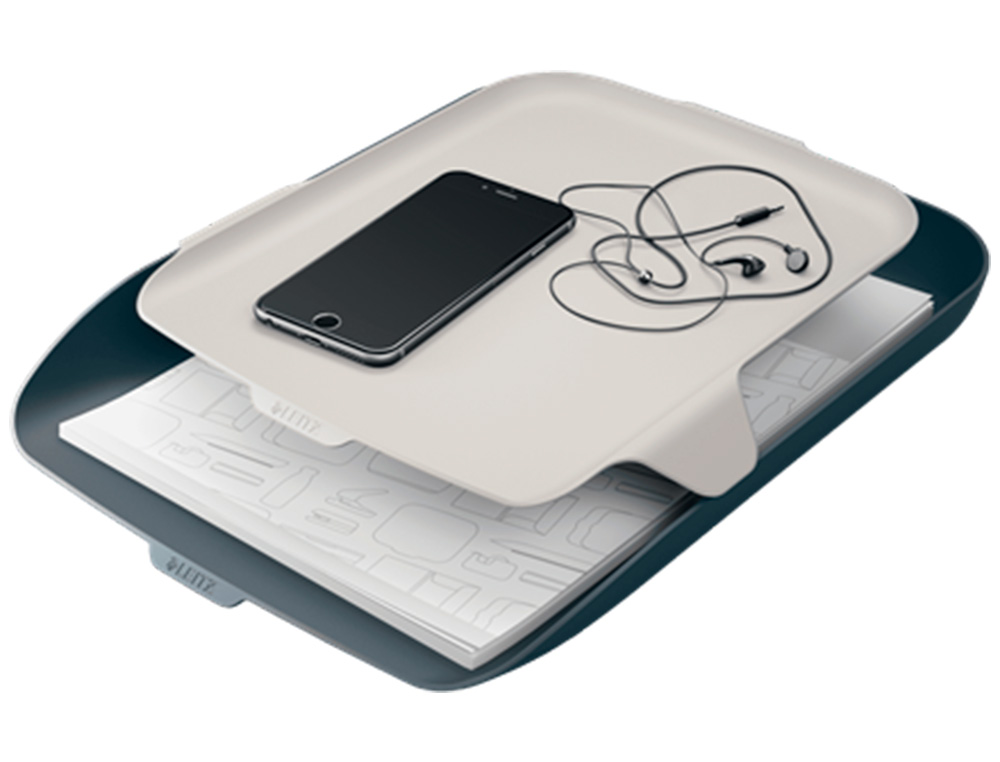 LEITZ - Bandeja organizadora plastico cosy gris 274x62x391 mm (Ref. 52590089)